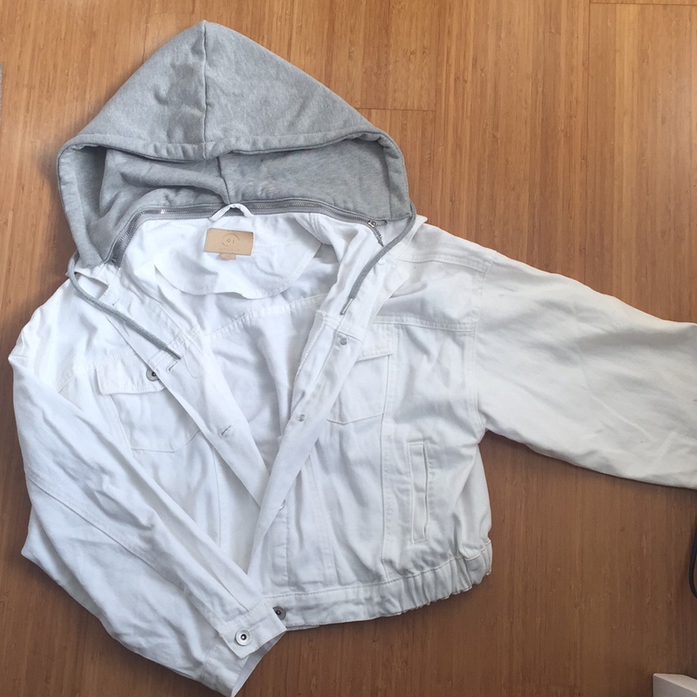 White Hooded Denim Jacket